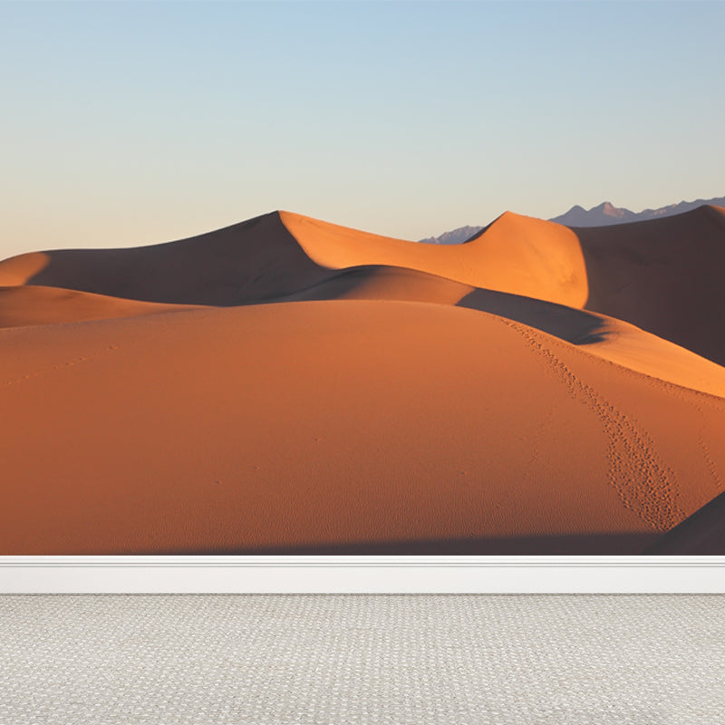 Modern Dune View Wallpaper Mural Yellow Stain Resistant Wall Art for Living Room