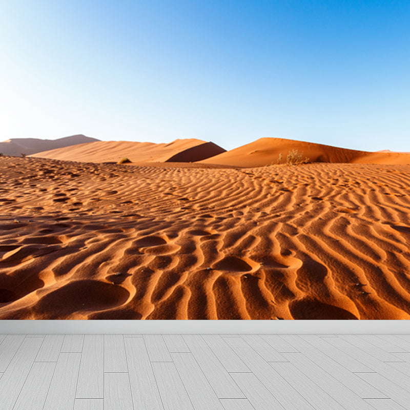 Photo Print Dune Waves Mural Wallpaper for Accent Wall, Yellow, Custom Size Available