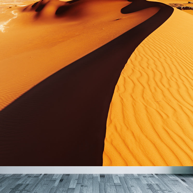 Yellow Modernist Wall Mural Decal Big Sand and Rock Desert Wall Covering for Home