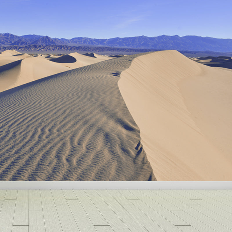 Extra Large Modern Wallpaper Mural White Dune and Far Away Mountain View Wall Art, Custom Print