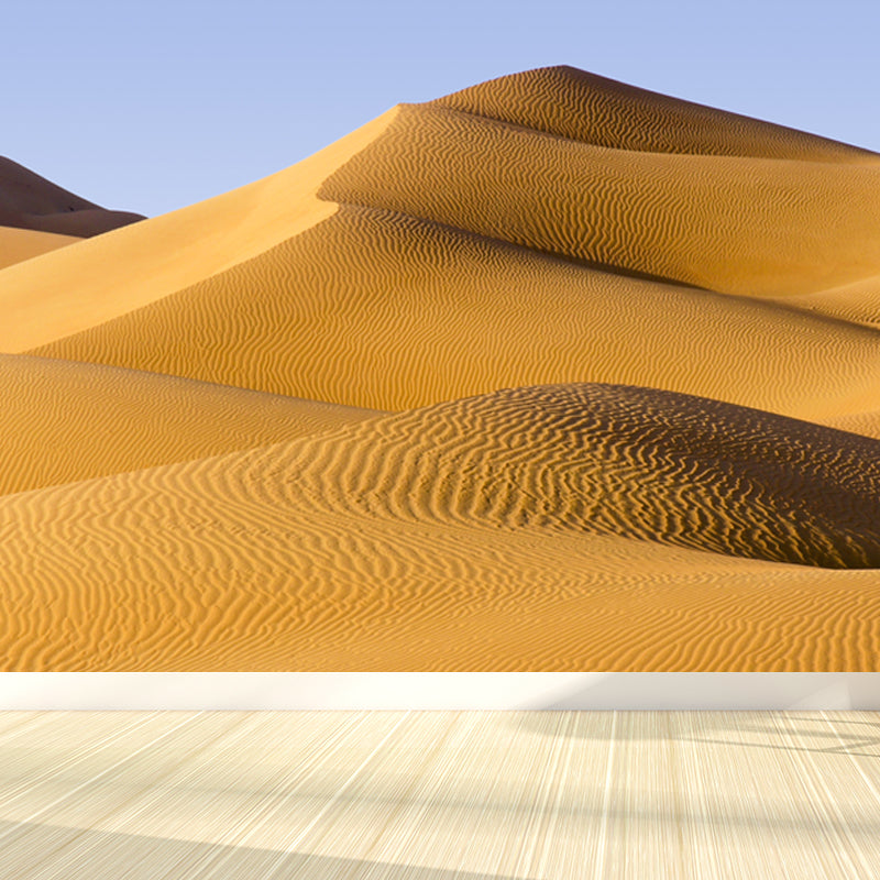 Yellow Dunes Wall Paper Mural Moisture Resistant Wall Covering for Accent Wall, Custom