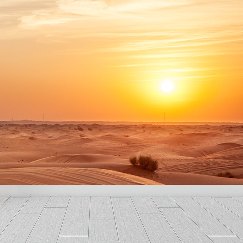 Enormous Sunset Dunes Wall Mural for Living Room, Yellow, Personalized Size Available