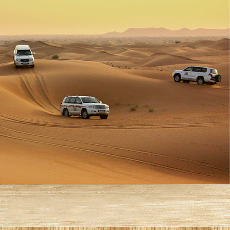 Desert Driving Adventure Mural Wallpaper Modern Moisture Resistant Boys Room Wall Art, Custom
