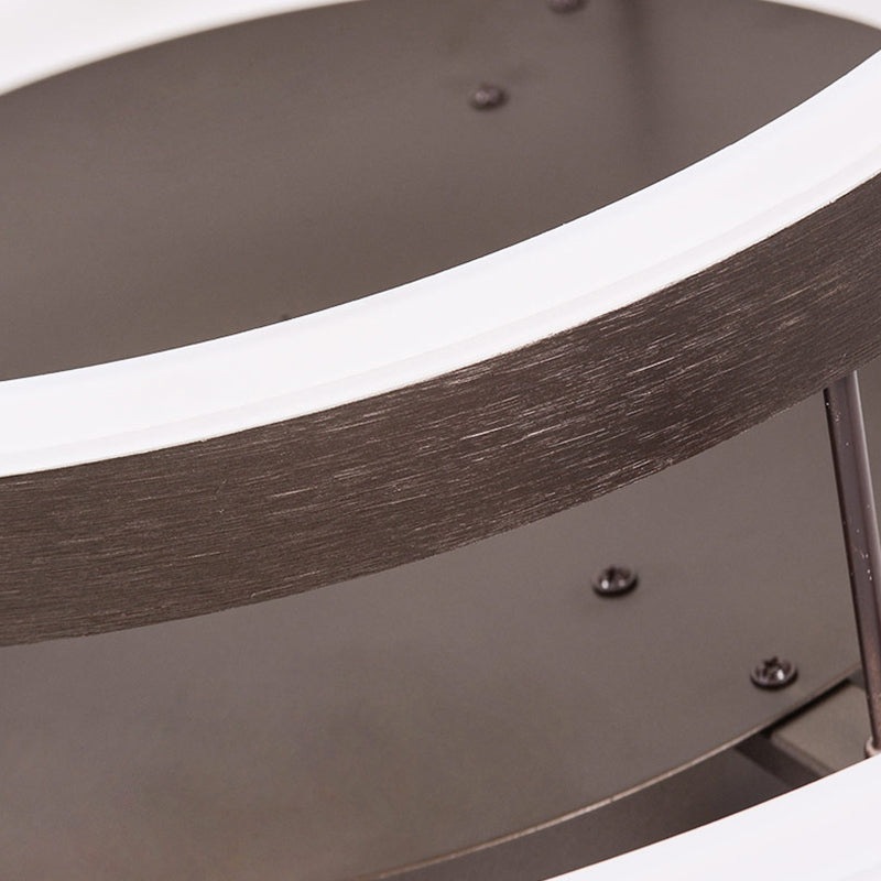 3/4 Rings LED Flush Ceiling Light Contemporary Acrylic LED Coffee Flushmount Lamp in White Light
