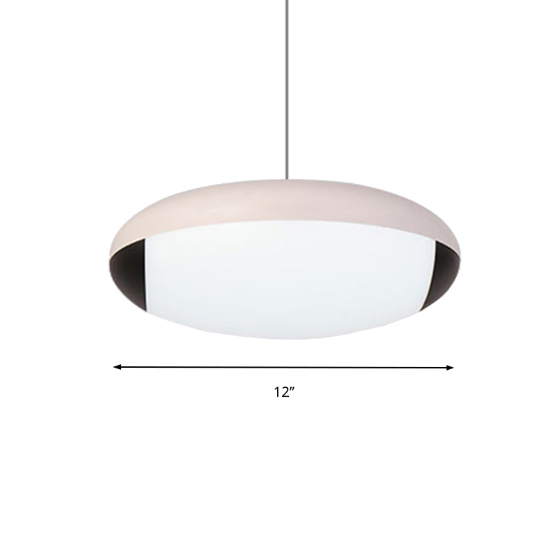 Éclairage de plafond elliptique blanc Simplicité LED Pendu en métal LED Prix pour salle à manger