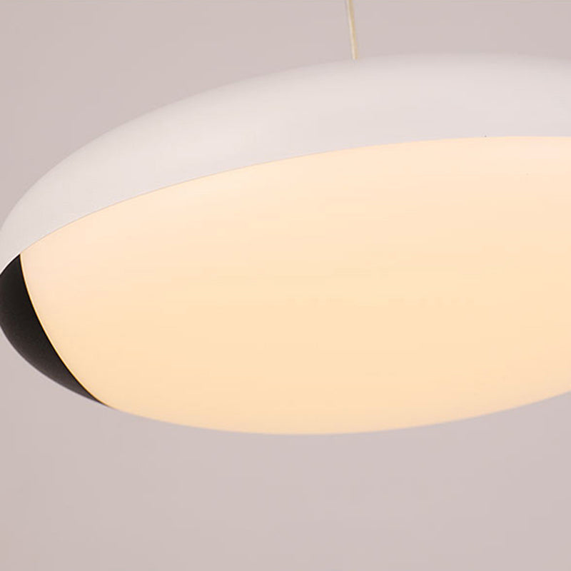 Éclairage de plafond elliptique blanc Simplicité LED Pendu en métal LED Prix pour salle à manger