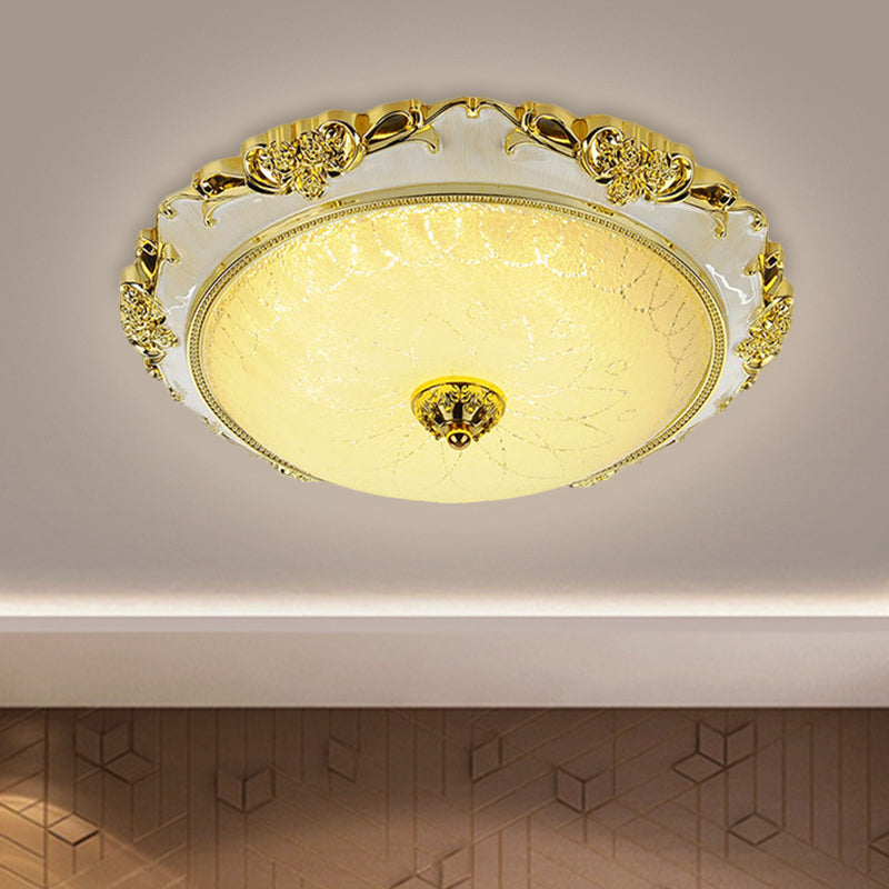 Traditional Round Massimale Flush Montaggio Sfaccettato Bianco LED Flush Light Fixture in Silver / Gold, 12 "/16" /19.5 " Larghezza