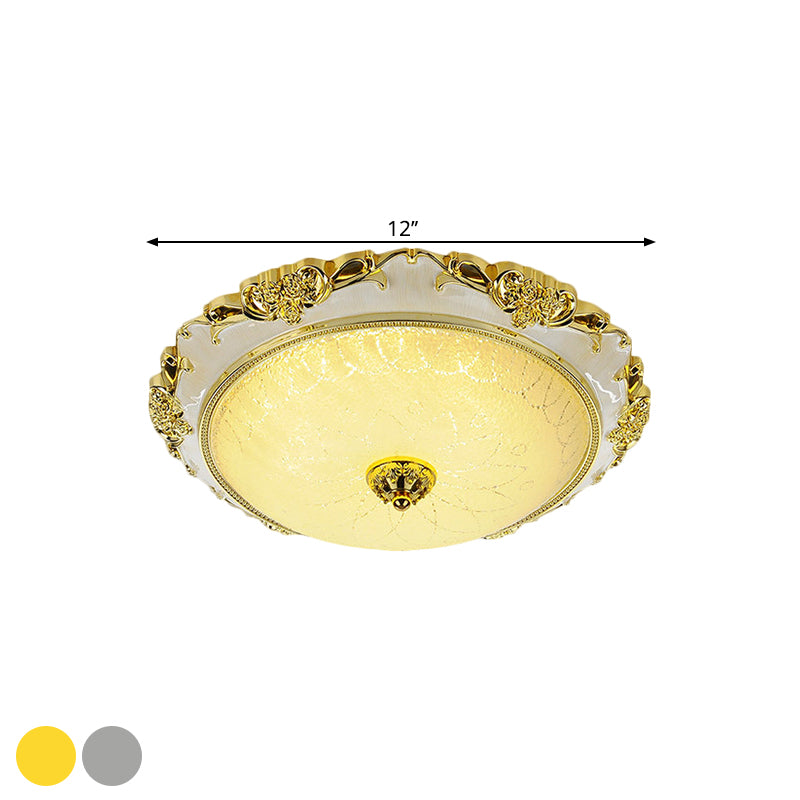 Traditional Round Massimale Flush Montaggio Sfaccettato Bianco LED Flush Light Fixture in Silver / Gold, 12 "/16" /19.5 " Larghezza