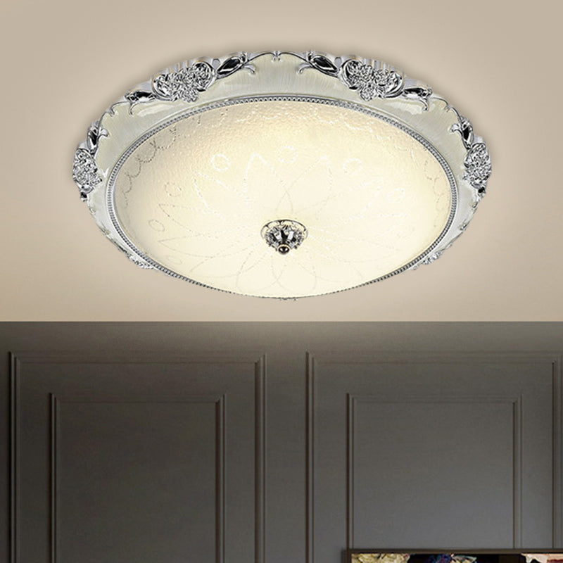 Traditional Round Massimale Flush Montaggio Sfaccettato Bianco LED Flush Light Fixture in Silver / Gold, 12 "/16" /19.5 " Larghezza