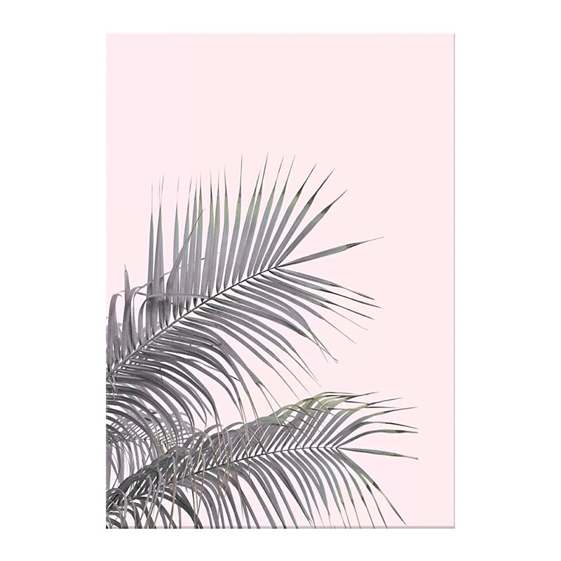 Toile murale avec plantes tropicales, décoration murale multi-pièces aux couleurs douces pour le salon