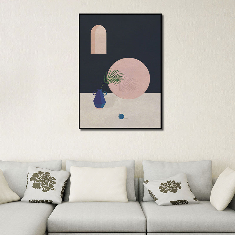 Toile d'art moderne nature morte, peinture d'architecture aux couleurs douces, décor mural pour la maison