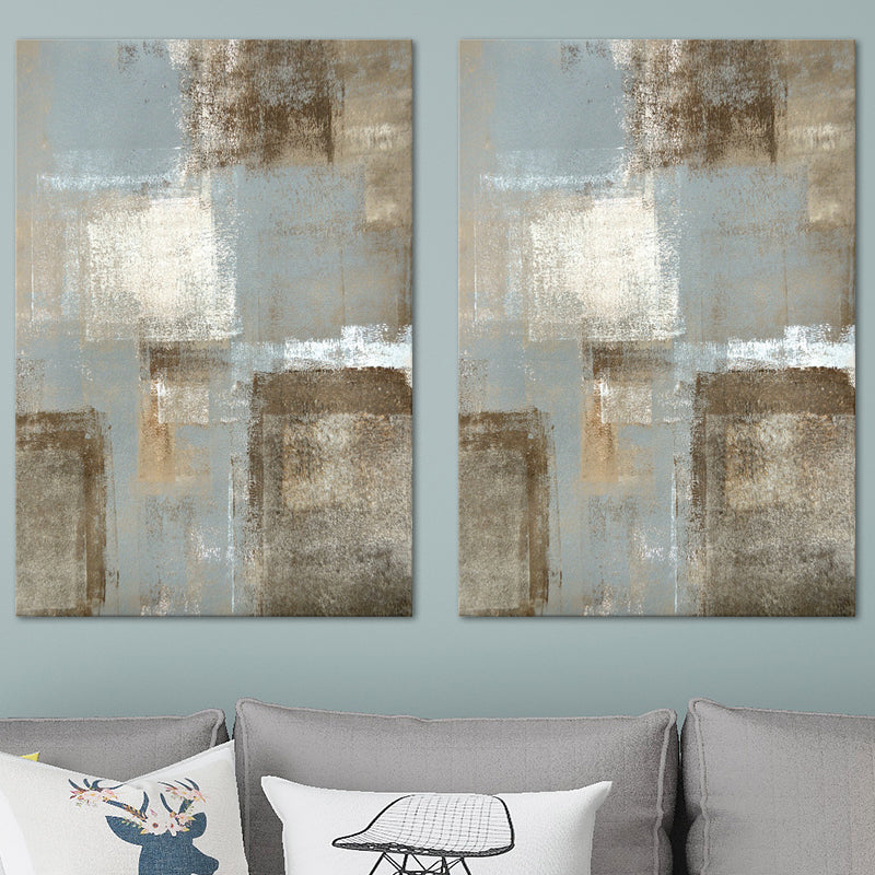 Textured Distressed Painting Canvas Print Contemporary Wall Art for Living Room