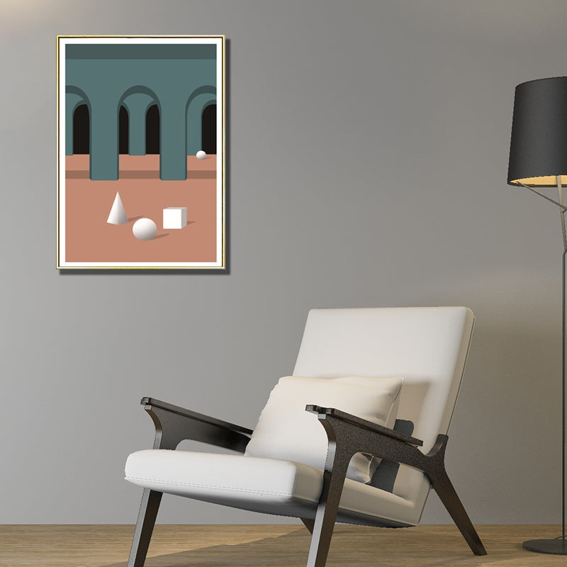 Moderne gebogen gang canvas pastel kleur stilleven geometrische muur kunst decor voor thuis