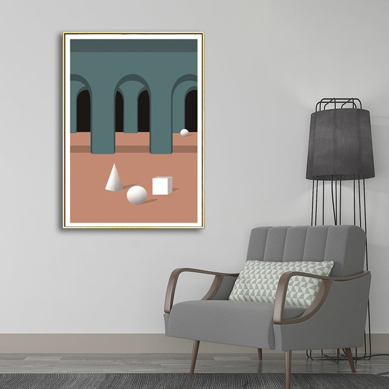 Moderne gebogen gang canvas pastel kleur stilleven geometrische muur kunst decor voor thuis