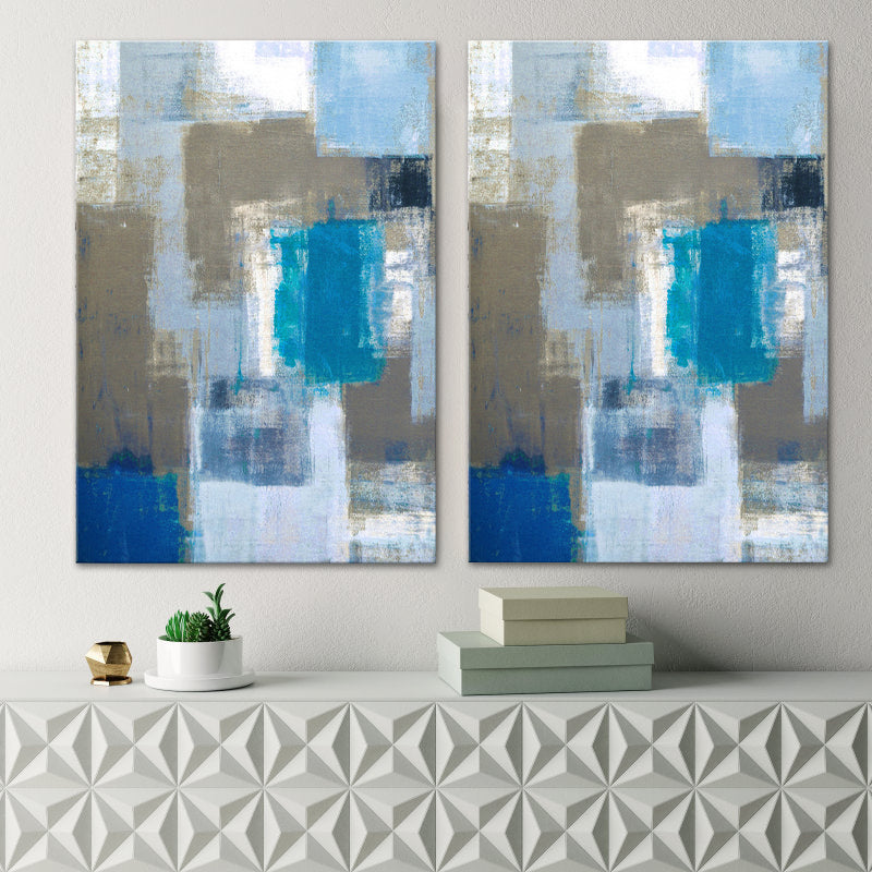 Peinture à l'huile avec blocs de couleurs, toile imprimée, modernisme, décor mural texturé pour salon