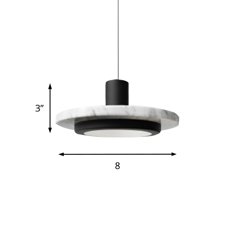 Disk Shape Metal Ceiling Pendant Fixture Modern LED Gold/Black Hanging Lighting Kit for Bedroom