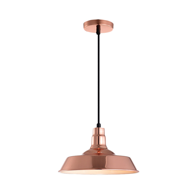 Barn Shaped Living Room Pendant Industrial Style Metal 1 Head Copper/Gold Ceiling Hang Fixture