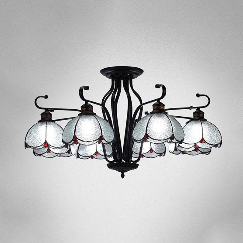 Black SmaswoPed Hanging Chandelier barocco 6/8 Luci kit di luce in vetro bianco/giallo/blu per soggiorno