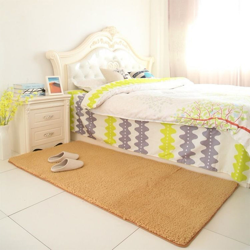 Khaki et café moderne tapis sherpa pain tapis lavable non glissant le tapis de support pour le salon