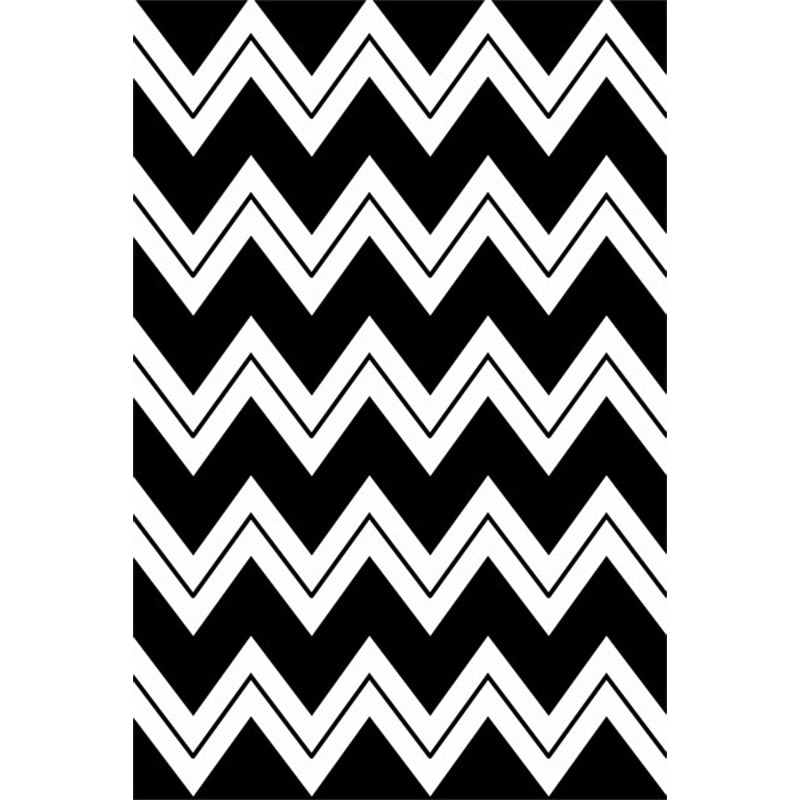 Zwart-wit nieuw tapijten Polyester Chevron Patroon Tapijt Wasbaar Non-Slip Achterstapijt voor woonkamer