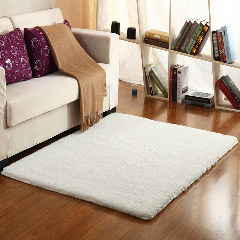 Red and Yellow Modern Rug Sherpa Plain Rug Washable Non-Slip Backing Carpet for Living Room