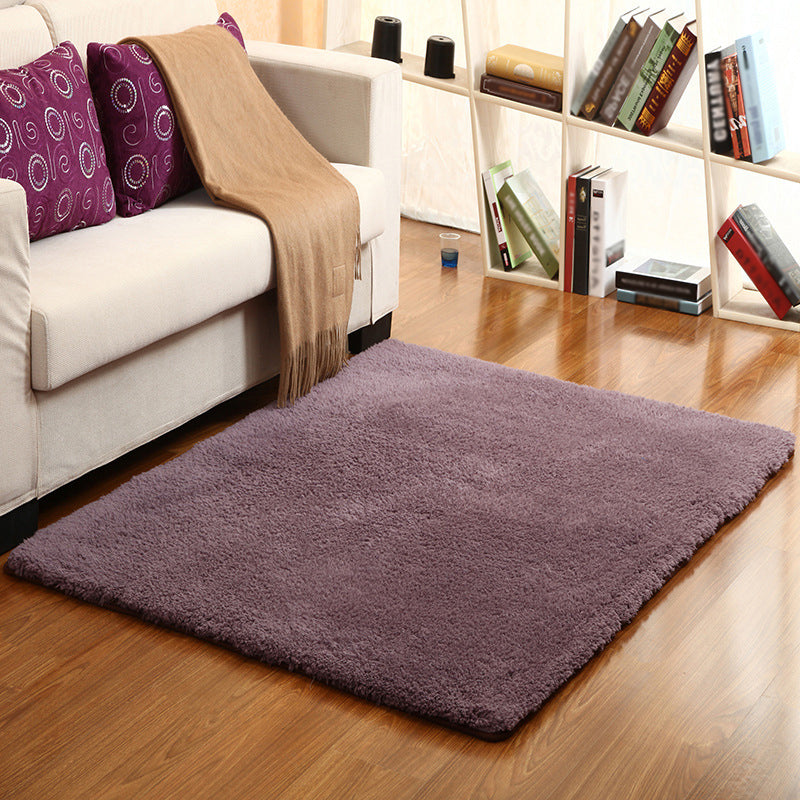 Red and Yellow Modern Rug Sherpa Plain Rug Washable Non-Slip Backing Carpet for Living Room