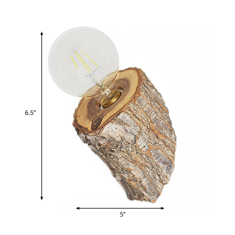 Wood Mini Wall Sconce Light Lodge Single Light Wall Lighting for Living Room