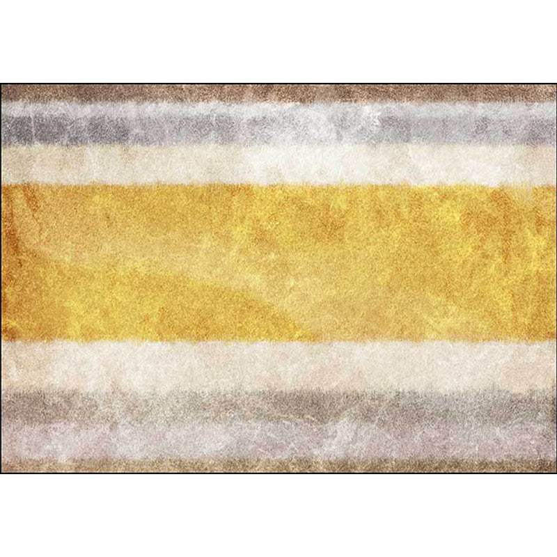 Contemporary Colorblock Rug Yellow Polyester Rug Machine Washable Non-Slip Area Rug for Bedroom