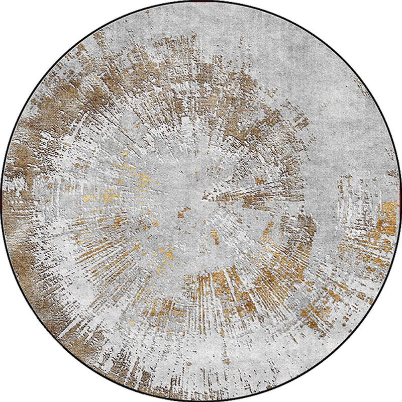 Tapis industriel gris polyester abstrait tapis de support sans glissement lavable pour le salon