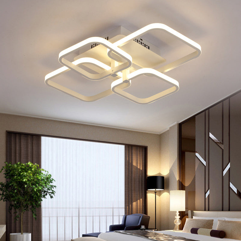 Geometrisches Wohnzimmer Bündig Licht Acryl LED 4/6/8 Lichter Modernism Semi Flush Ceiling Licht in Warm/Weißes Licht