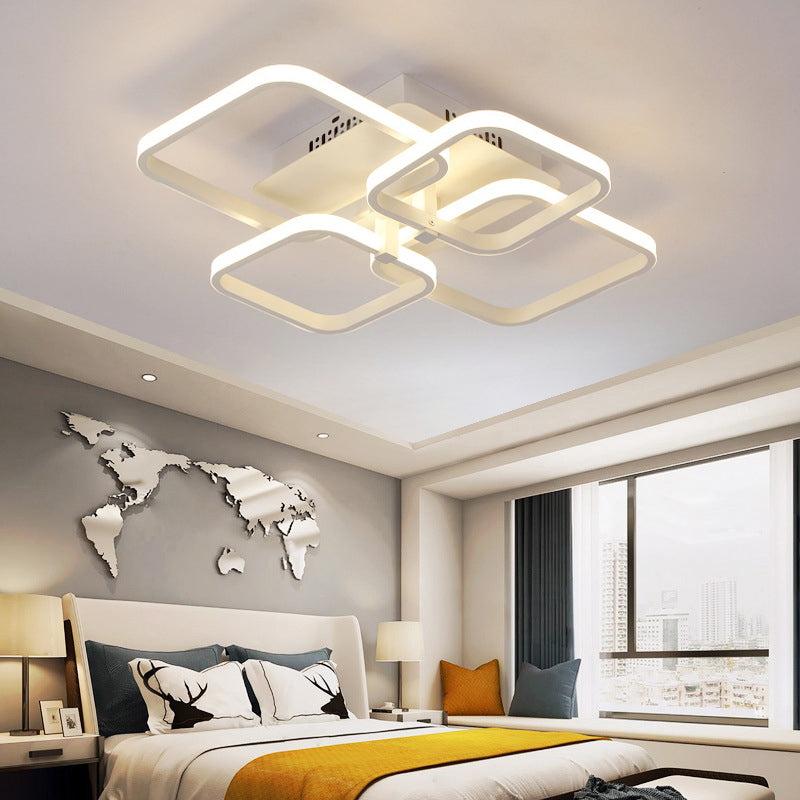 Geometrisches Wohnzimmer Bündig Licht Acryl LED 4/6/8 Lichter Modernism Semi Flush Ceiling Licht in Warm/Weißes Licht