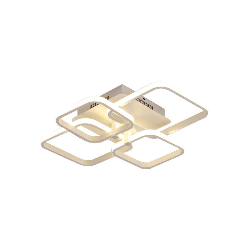 Geometrisches Wohnzimmer Bündig Licht Acryl LED 4/6/8 Lichter Modernism Semi Flush Ceiling Licht in Warm/Weißes Licht