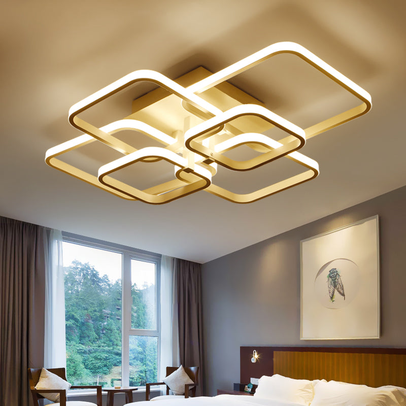 Geometrisches Wohnzimmer Bündig Licht Acryl LED 4/6/8 Lichter Modernism Semi Flush Ceiling Licht in Warm/Weißes Licht
