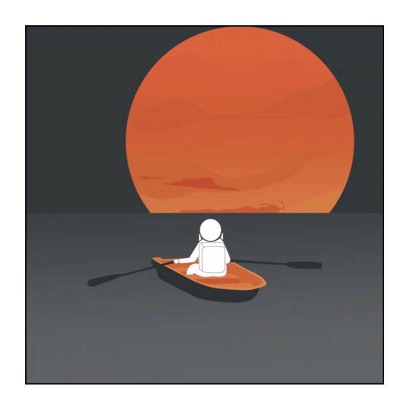 Universe Exploration Wall Art Print Dark Color Kids Style Canvas for Living Room