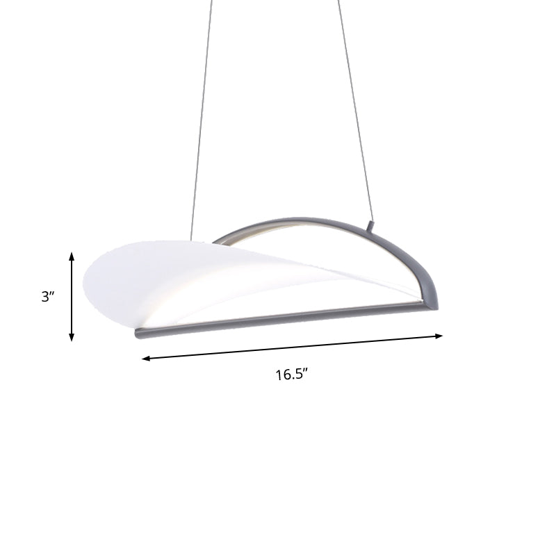 Lámpara de luz de techo ultra delgada gris/blanca lámpara colgante acrílica LED minimalista, 16.5 "/23.5" de ancho