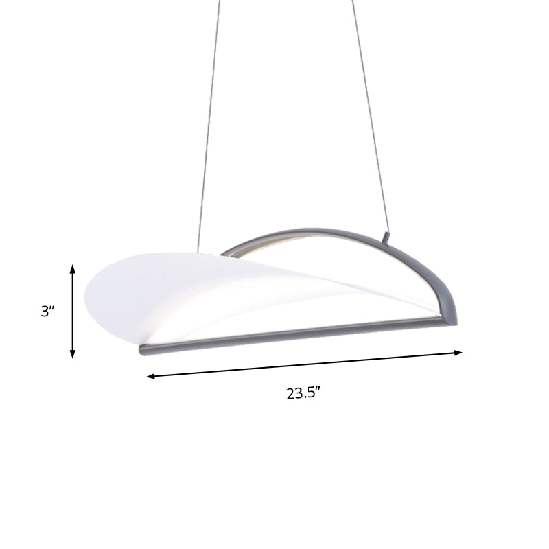Lámpara de luz de techo ultra delgada gris/blanca lámpara colgante acrílica LED minimalista, 16.5 "/23.5" de ancho