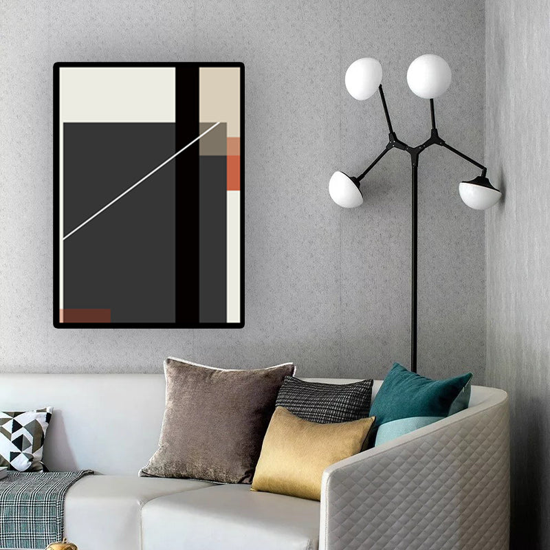 Décoration murale à blocs de couleurs, esthétique nordique, intérieur de maison texturé, impression sur toile
