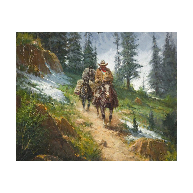 Brown Wanderlust Painting Wall Art Print Textured Rustic Living Room Wrapped Canvas