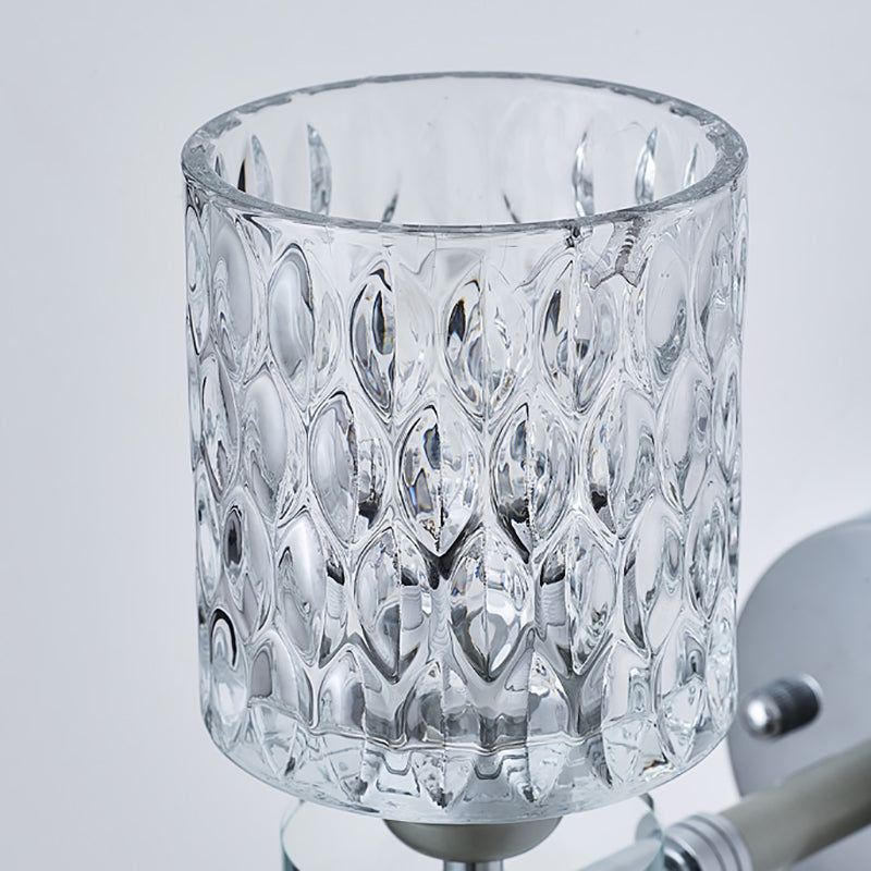 Applexion murale en verre aléatoire 1 Lumière Lumière de style moderne, finition noire / chromée