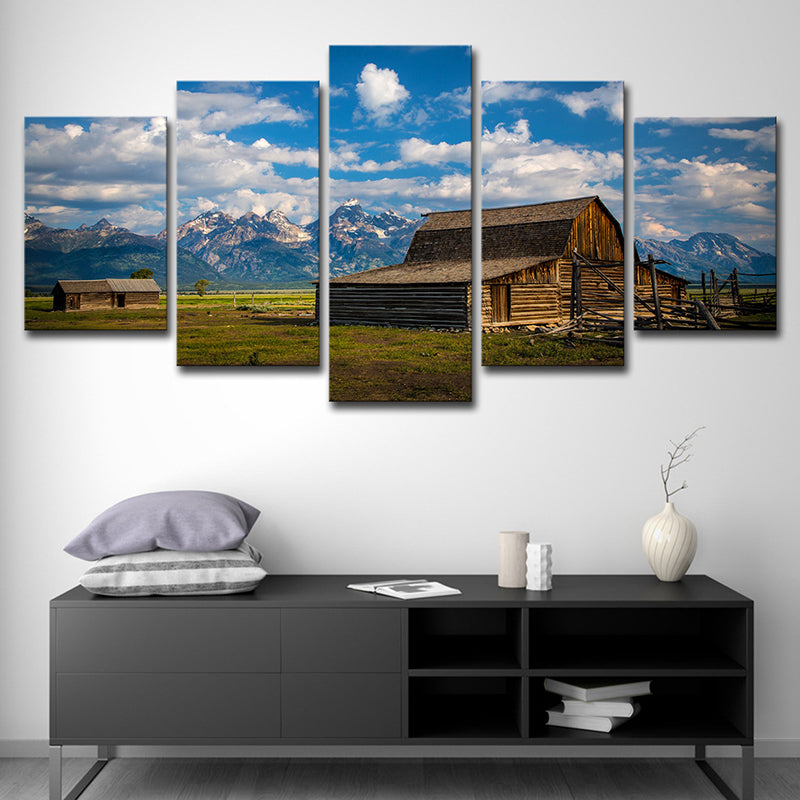 Multi-Piece Barn Scenery Wall Art Canvas Contemporary Wall Decor for Family Room