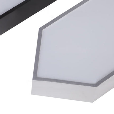 Éclairage pendentif linéaire en métal Kit de lampe suspendue à LED moderne blanc / noir / argent en lumière blanche / chaude / naturelle, 4 "/ 8" / 12 "de large