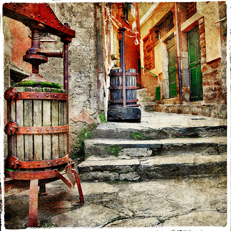 Non-Woven Decorative Wall Mural Modern Shabby Downtown Architecture Wall Covering