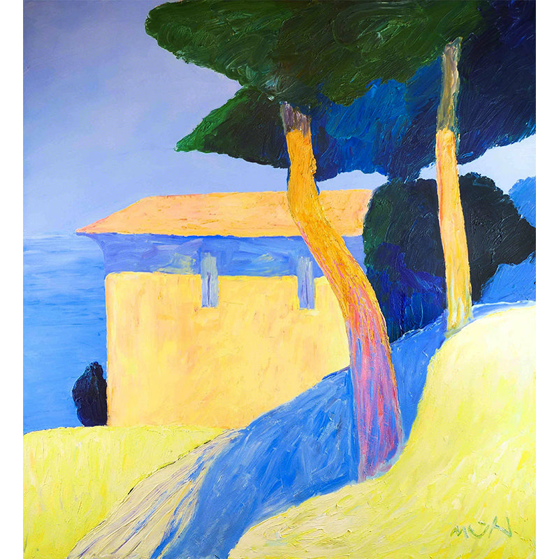 Home Decor Thatched Cottage Mural Customized Contemporary Art Wall Covering for Kitchen