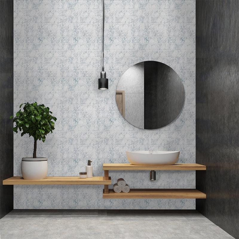 Rust Brick Tile Wallpaper Panel PVC Stick On White Wall Art for Kitchen Backsplash