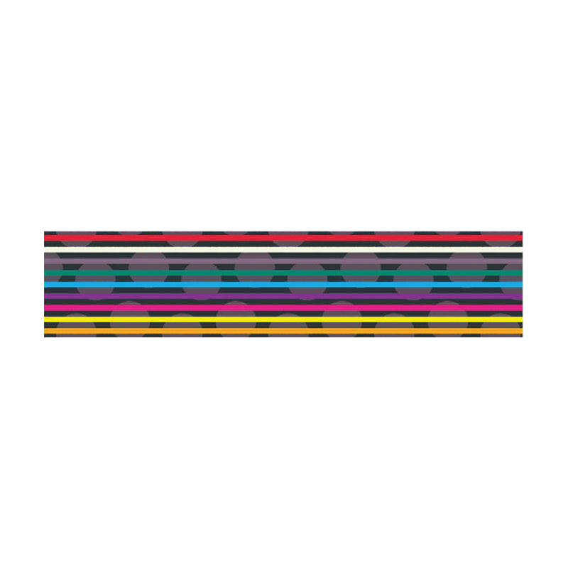 Rainbow Lines Wallpaper Border Modern Peel and Paste Living Room Wall Art, 6.5' L x 4" W