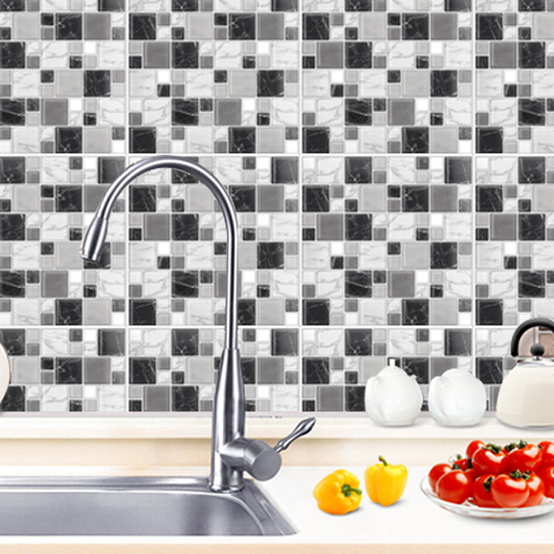 PVC Self-Adhesive Wallpapers Countryside Marble Mosaic Tile Wall Covering for Kitchen