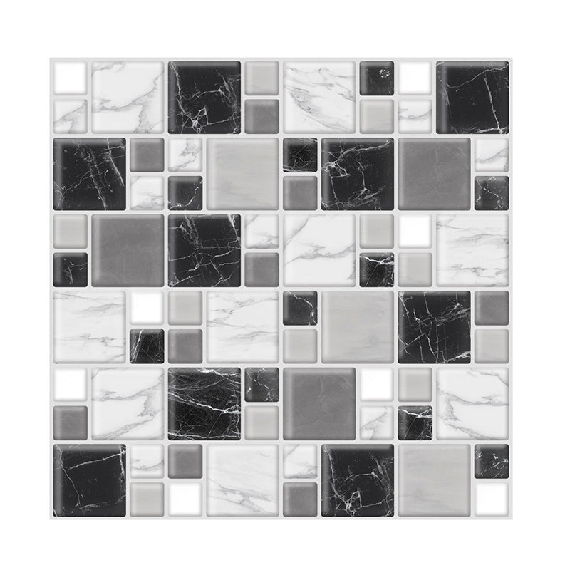 PVC Self-Adhesive Wallpapers Countryside Marble Mosaic Tile Wall Covering for Kitchen