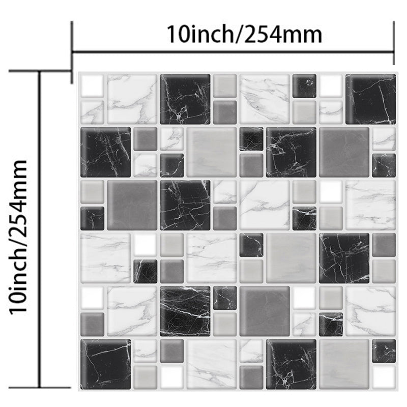 PVC Self-Adhesive Wallpapers Countryside Marble Mosaic Tile Wall Covering for Kitchen