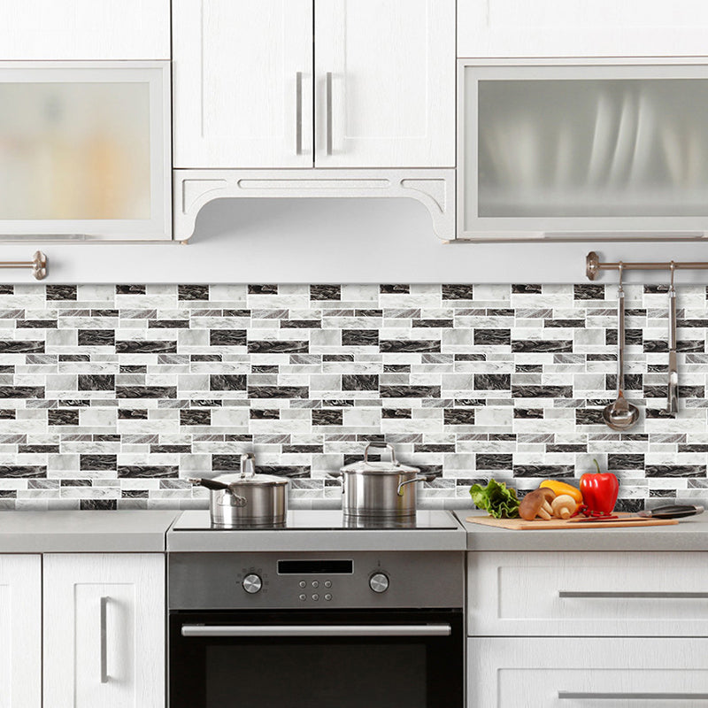 Farmhouse Faux Marble Brick Wallpapers Grey Mosaics Wall Covering, Pick Up Sticks