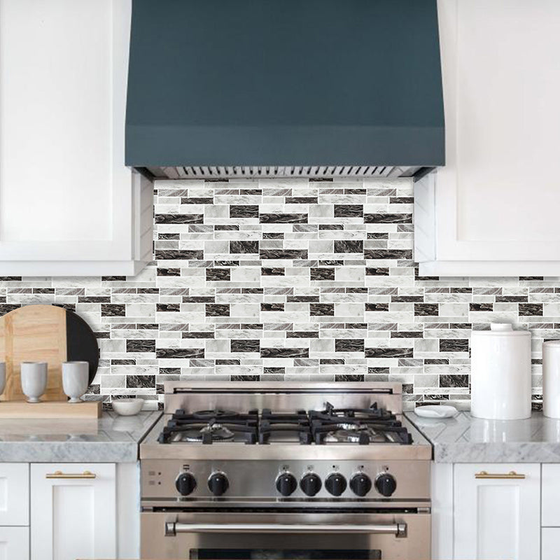 Farmhouse Faux Marble Brick Wallpapers Grey Mosaics Wall Covering, Pick Up Sticks